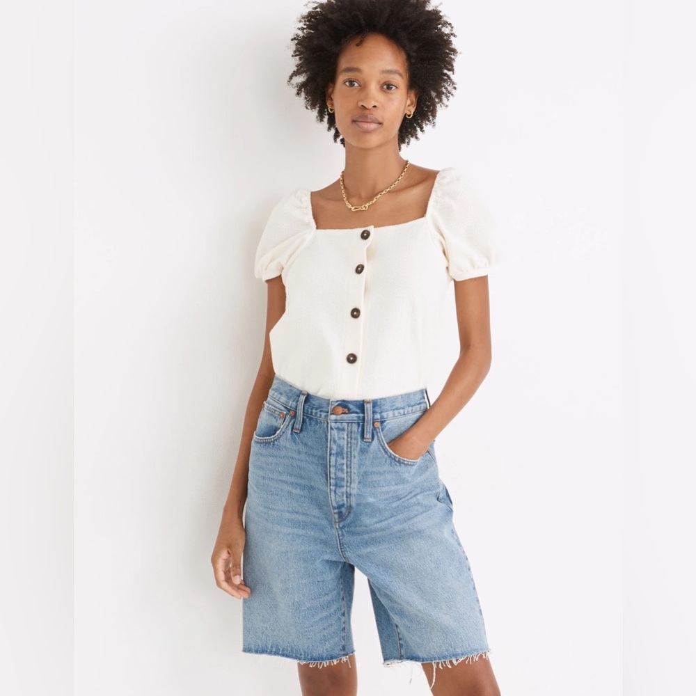 Madewell jacquard square neck top
